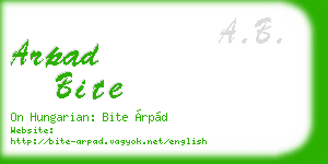 arpad bite business card